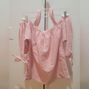 Pink seersucker shirt